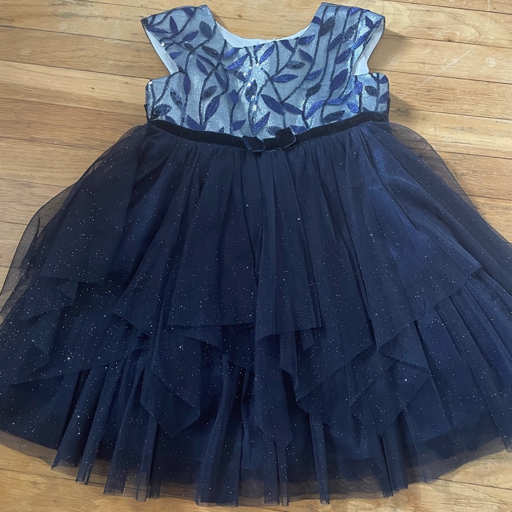 Jona Michelle Navy and Black Sparkle Dress